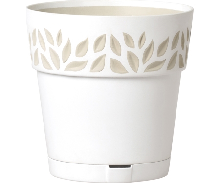 Pot 7.5" White Leaf