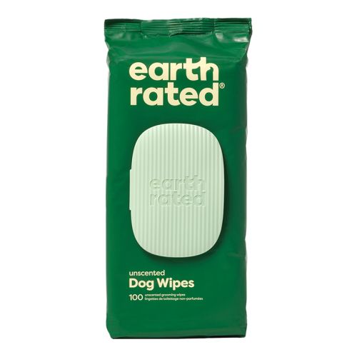 Earth Rated Dog Grooming Wipes Unscented 100Ct