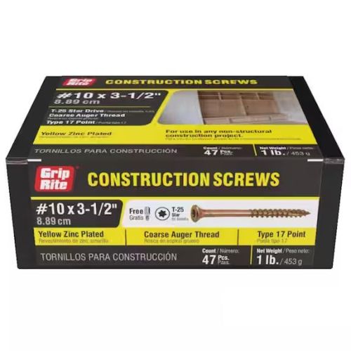 #10 3-1/2 Gold Screws T25 1lb