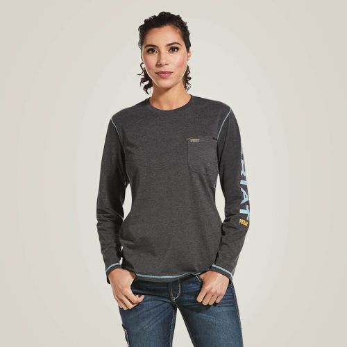 Ariat Womens Re-bar Workman Logo Long Sleeve Tshirt