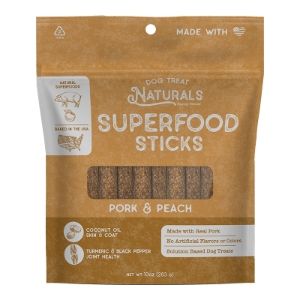 Dog Treat Naturals Pork & Peach Sticks 10oz