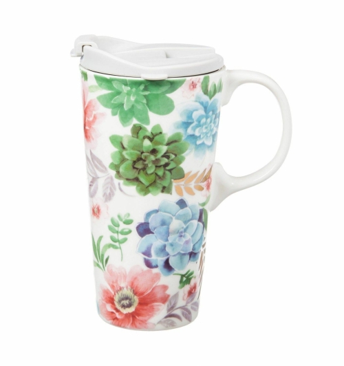 Travel Mug 17oz Succulents