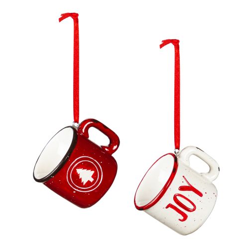 Orn Resin Mug Red White