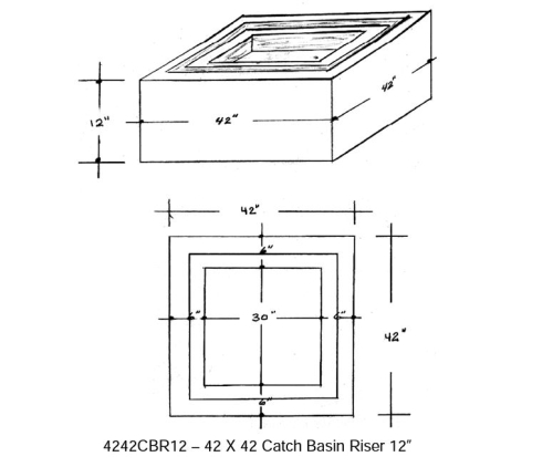 Catch Basin 12in Riser  42x42