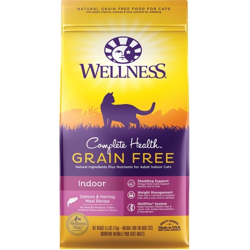 5.5Lb Wellness Cat Grain Free Indoor Salmon