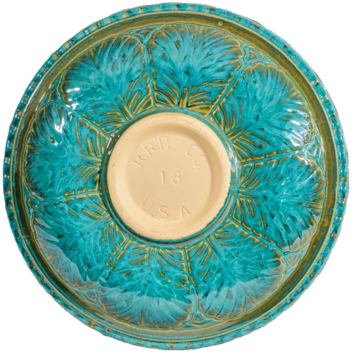 Bird Bath Top Glazed Turquoise Summer Garden