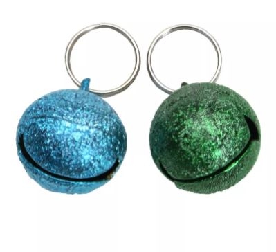 Coastal Cat Bells Designer Green and Blue 2pk