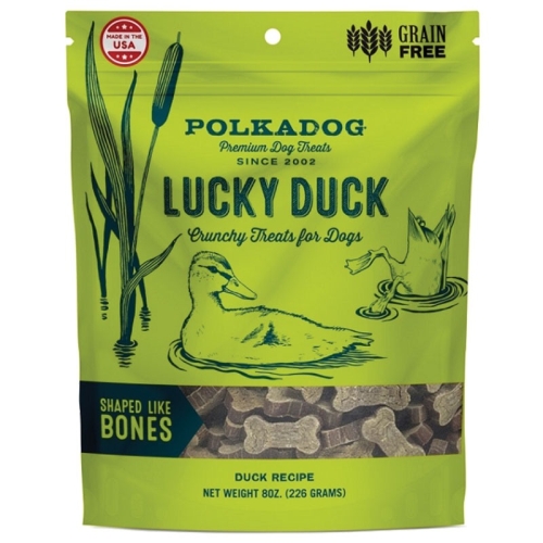 8oz Polka Dog Bone Lucky Duck