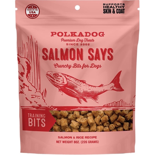 8oz Polks Dog Bits Salmon Says