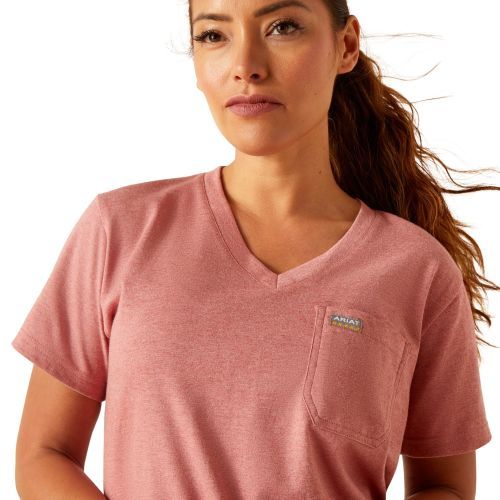 Ariat Womens Re-Bar Cotton Strong V Neck Tshirt