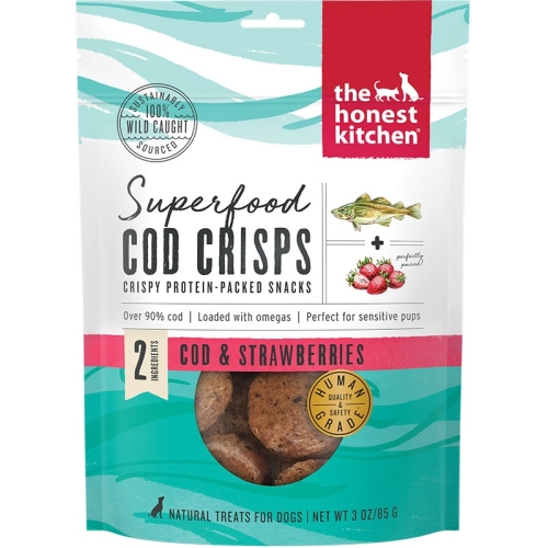 The Honest Kitchen Strawberry Cod Crisps 3oz