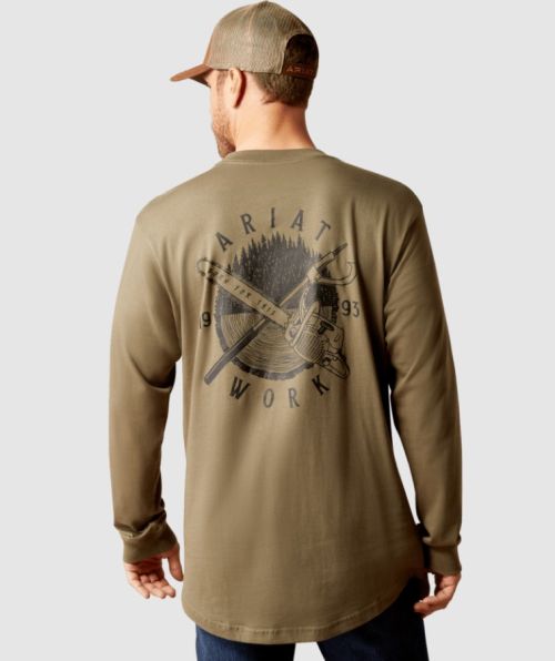 Ariat Cotton Strong Chainsaw Back Logo Long Sleeve Tshirt