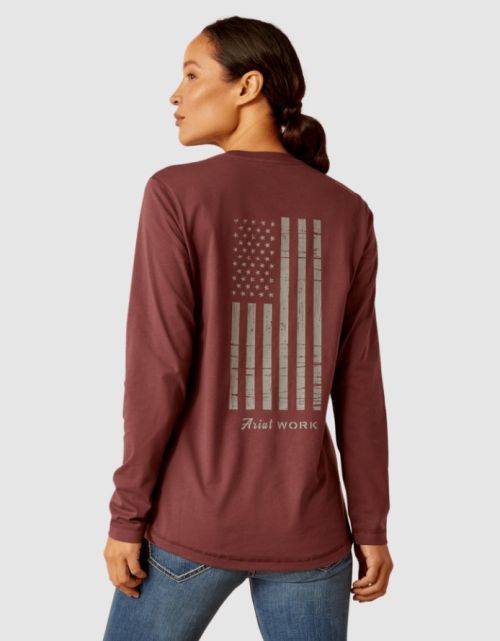 Ariat Womens Workman Refelcetive Flag Tshirt