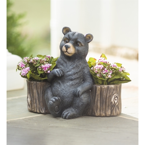 Statue Bear Dbl Planter