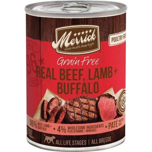 12.7oz Merrick Real Beef, Lamb & Buffalo Grain Free