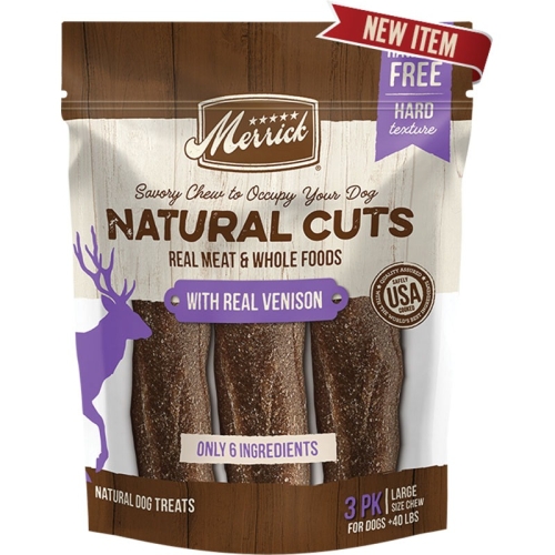 Merrick Natural Cuts Venison Chew 3Pk Large