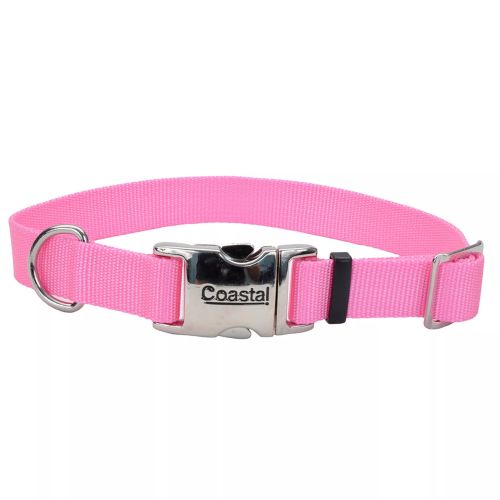 Coastal Collar Adjustable w/ Metal Buckle 5/8X14 Pink Bright