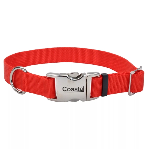 Coastal Collar Adjustable w/ Metal Buckle 5/8X14 Red