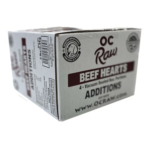 OC Raw Frozen Beef Hearts 2lb