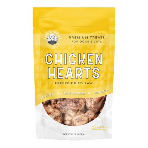 Omas Pride Freeze Dried Chicken Hearts 1.5Oz