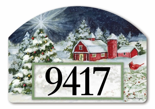 Yard Sign Red Barn Christmas