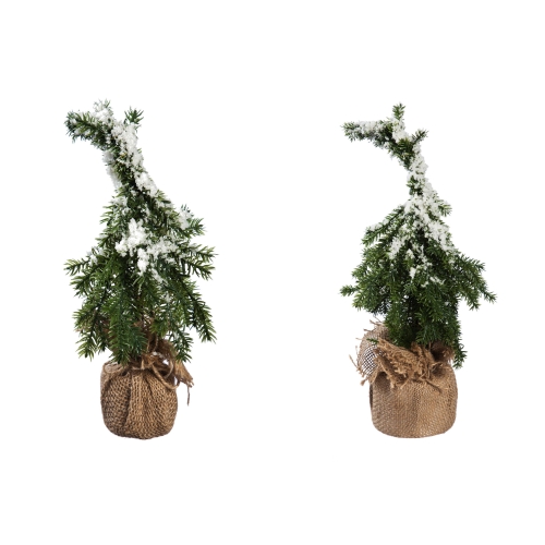 Artificial Tree Snow Burlap q2