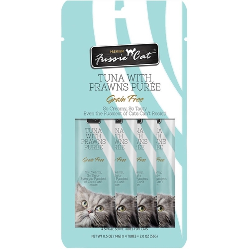 Fussie Cat Tuna & Prawn Puree 4pk