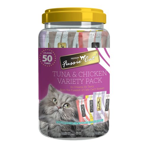 Fussie Cat Treat Tub Tuna &Chicken 50ct