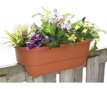 Planter Deck Rail 24" Terra Cotta