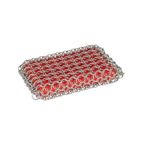 Red Chainmail Cast Iron Scrubbing Pad