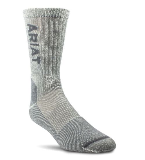 Ariat Sock Unisex Lightweight Merino Blend Crew Gray XL