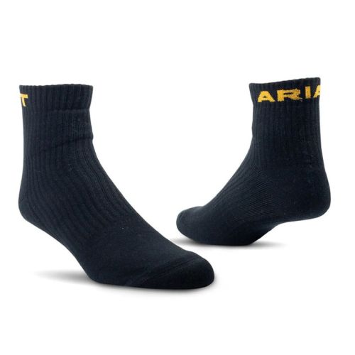 Ariat Sock Ringspun Cotton Seamless Toe Crew Black MD