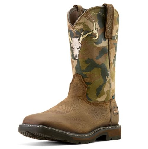 Ariat Mens Groundbreaker Antler Waterproof Square Toe Work Boot