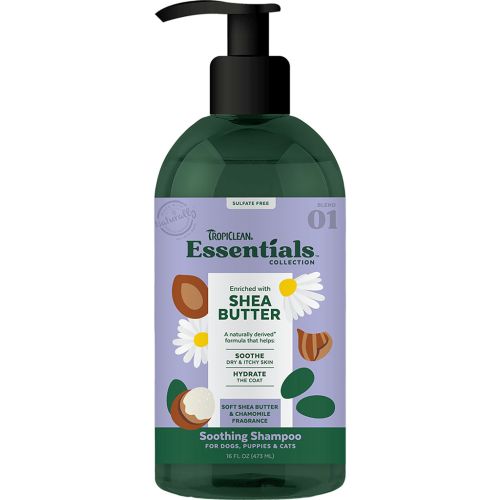 Tropiclean Essentials Pet Shampoo Shea Butter 16oz