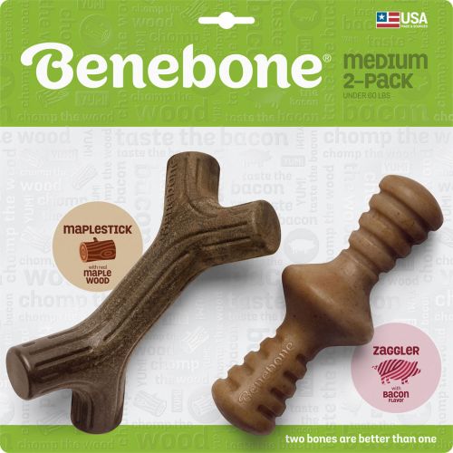 Benebone Maplestick Zaggler Combo Maple & Bacon Medium 2pk