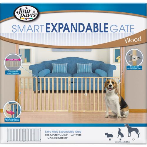 Four Paws Pet Gate Extra Wide Wood