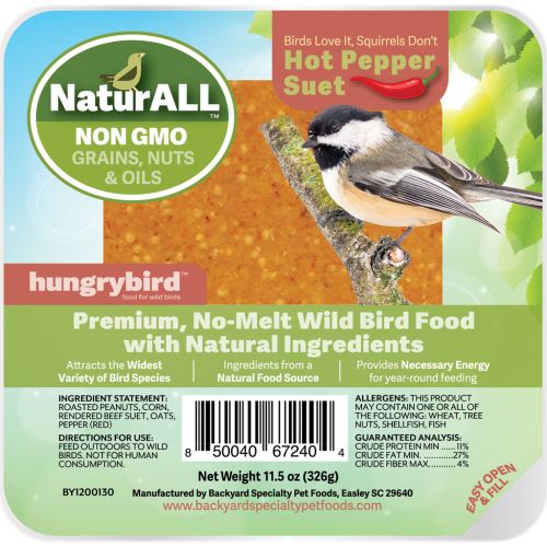 Hungrybird Hot Pepper NaturALL Non-GMO Suet 12oz