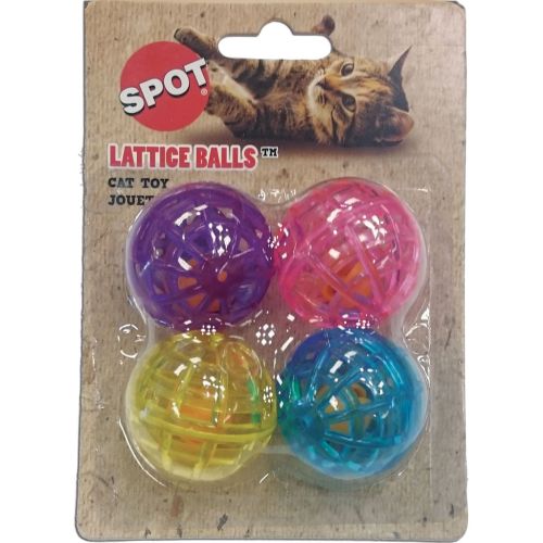 Lattice Balls 4Pk With Bell Cat Toy