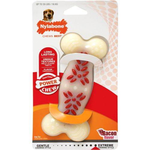 Nylabone Power Chew Action Ridges Bacon Wolf Size