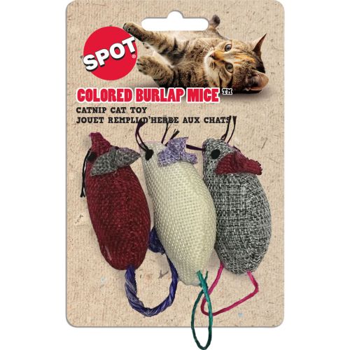 Spot Burlap Mice Toy W/catnip