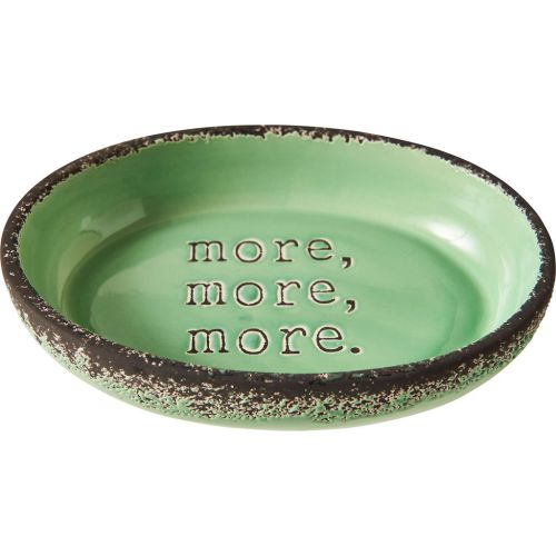 Cat Dish More More More Grn 6"