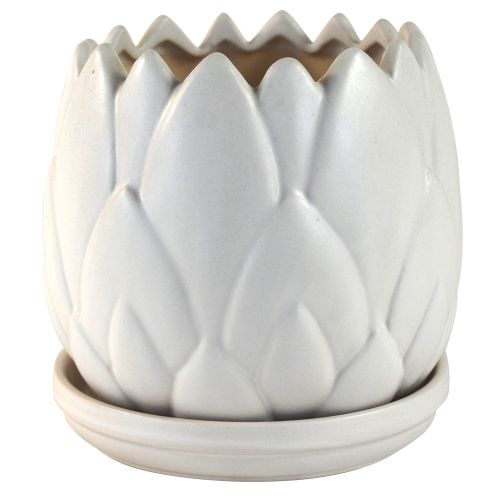 Planter Artichoke 6" White