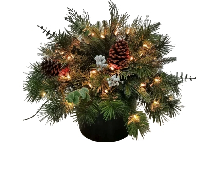 18" Xmas Potted Pine Porch Deco