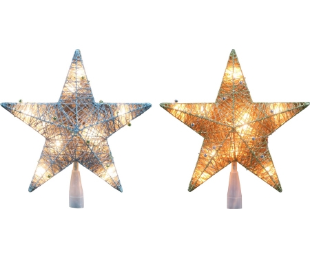 12" Tree Topper Star Astd