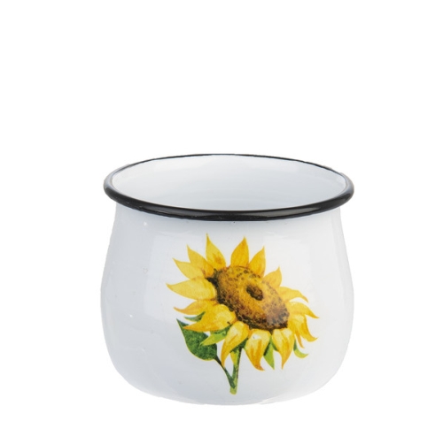 Sunflower Enamel Planter SM