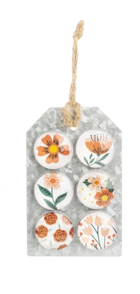 Floral Magnet Glass