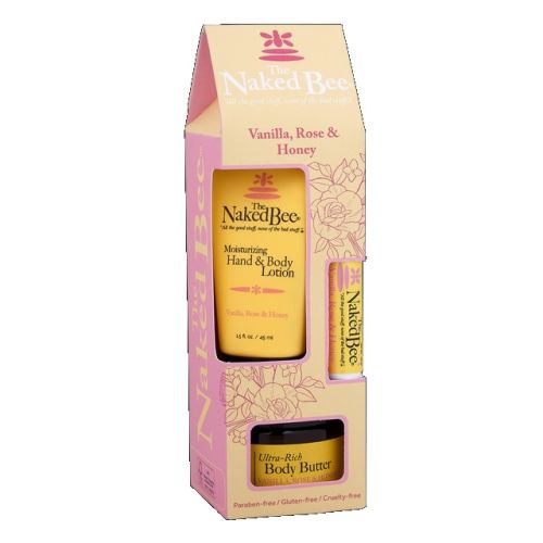 The Naked Bee Gift Set Vanilla Rose Honey