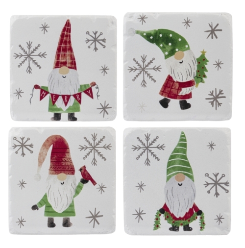 Xmas Gnome Set/4 Coaster