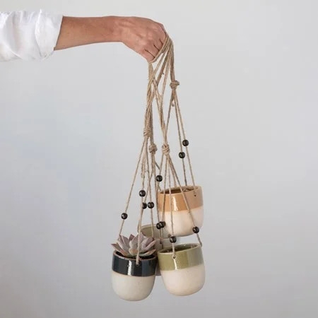 Hanging Planter Glaze 4"