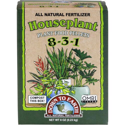 Down to Earth Houseplant Fertilizer 8-3-1 8oz OMRI Organic